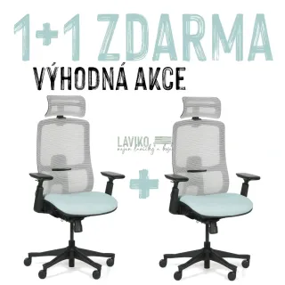 VÝHODNÁ SADA 1+1 ZDARMA - Kancelářské křeslo SUKI, mátová