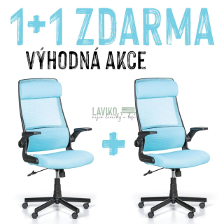 VÝHODNÁ SADA 1+1 ZDARMA - Kancelářská židle THICK, modrá