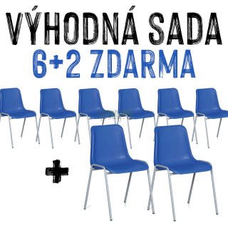VÝHODNÁ SADA 6+2 ZDARMA - 8x Jídelní židle AMANDA, modrá