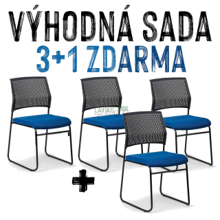 VÝHODNÁ SADA 3+1 ZDARMA - 4x Jídelní židle LADA, modrá