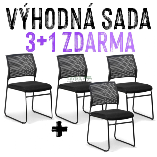 VÝHODNÁ SADA 3+1 ZDARMA - 4x Jídelní židle LADA, černá