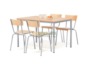 Jídelní sestava JASMÍNA, stůl 120 x 80 cm + 4x židle