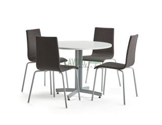 Jídelní sestava TARA, stůl Ø 90 cm + 4x židle