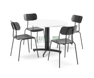 Jídelní sestava LUJA, stůl Ø 90 cm + 4x židle