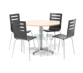 Jídelní sestava LAVENA, stůl Ø 90 cm + 4x židle