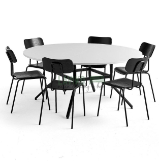 Jídelní sestava SALTY, stůl Ø 160 cm + 6x židle