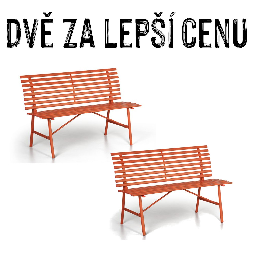 VÝHODNÁ SADA - 2x Venkovní lavička JARUNKA, oranžová