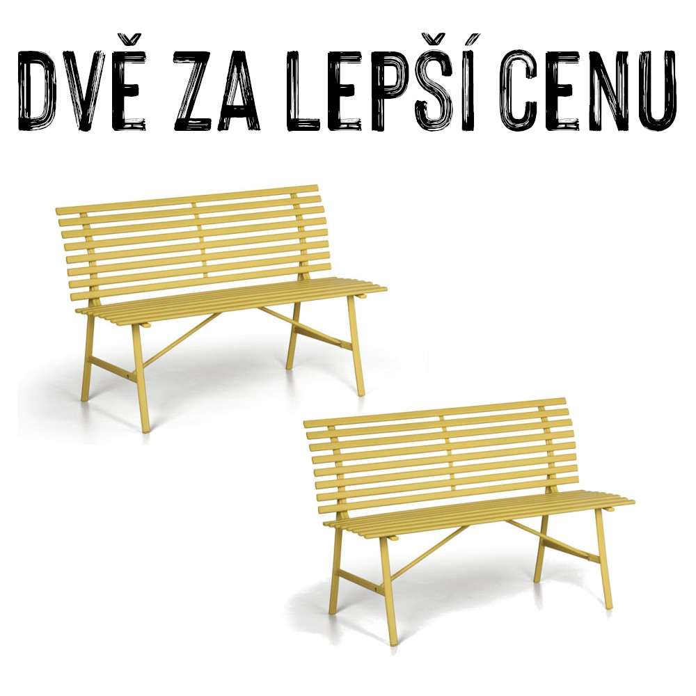 VÝHODNÁ SADA - 2x Venkovní lavička JARUNKA, žlutá