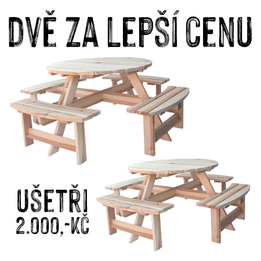 VÝHODNÁ SADA - 2x Pikniková zahradní sestava TÁŇA