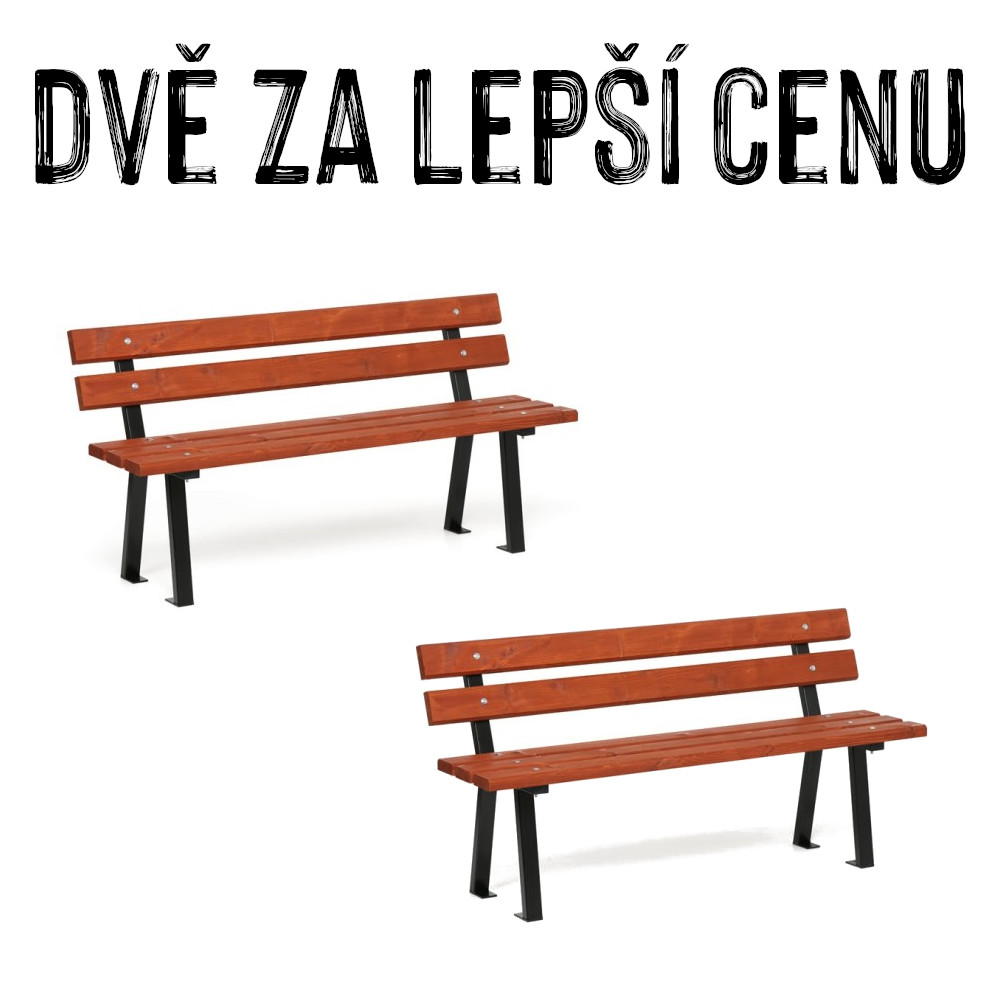 VÝHODNÁ SADA - 2x Venkovní lavička MARBELLA, 150 cm, mahagon