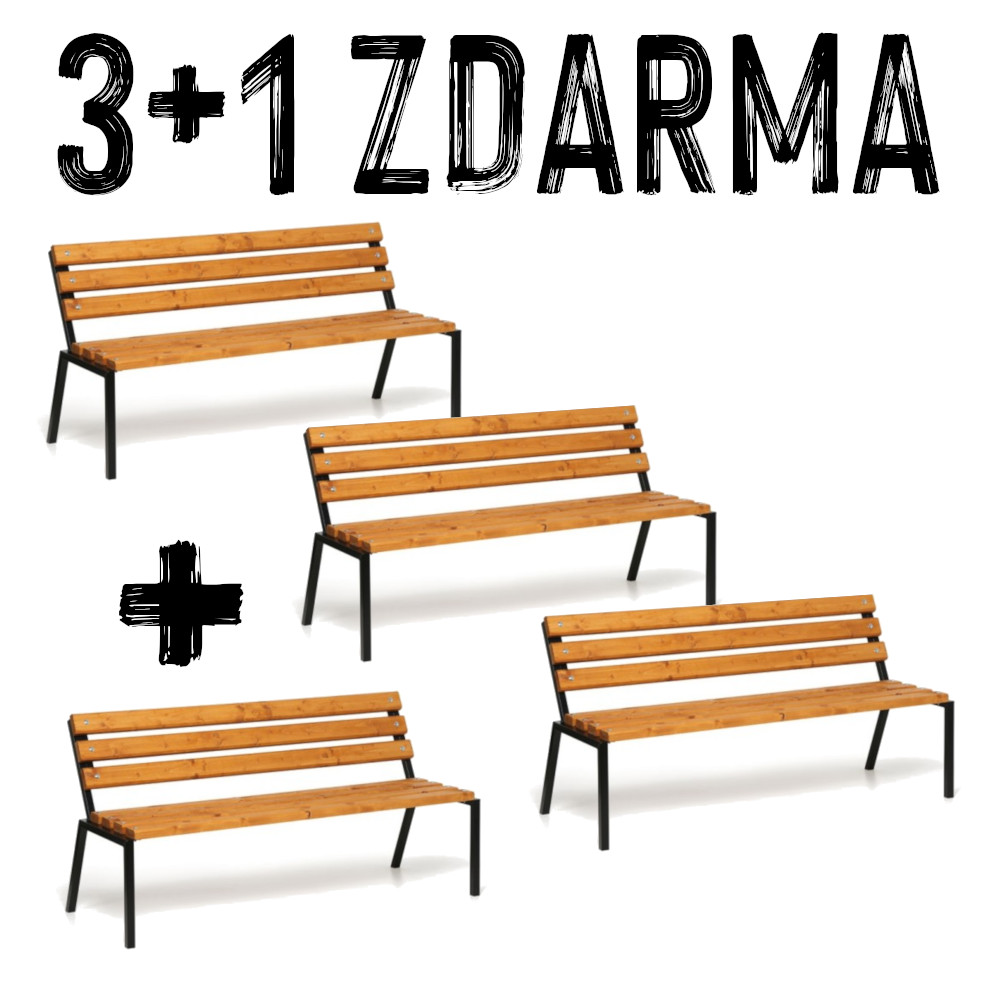 VÝHODNÁ SADA - 3+1 ZDARMA Venkovní lavička LOTA, 150 cm, limba