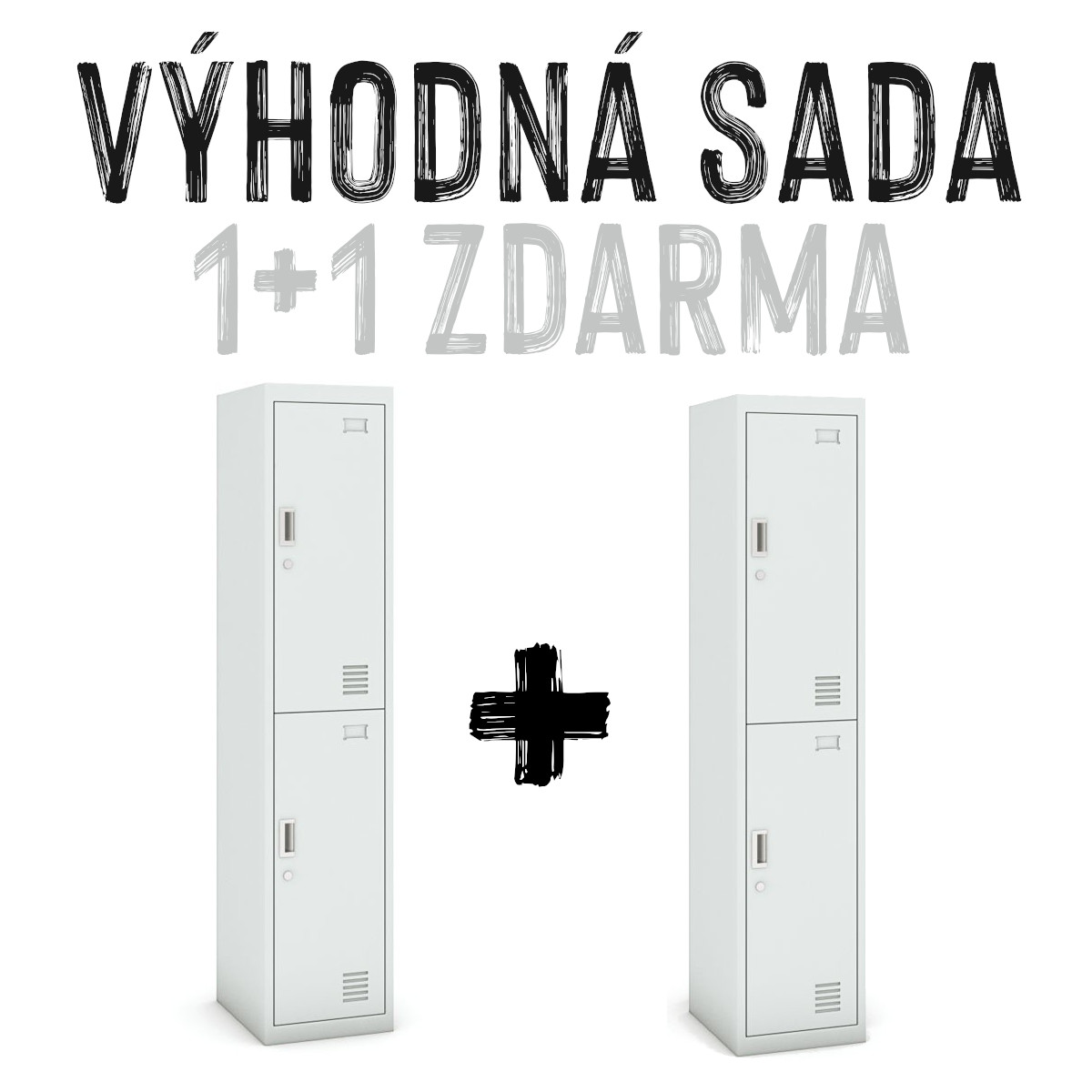 VÝHODNÁ SADA 1+1 ZDARMA - Šatní skříň dvoudveřová, 180 x 38 x 45 cm, šedá