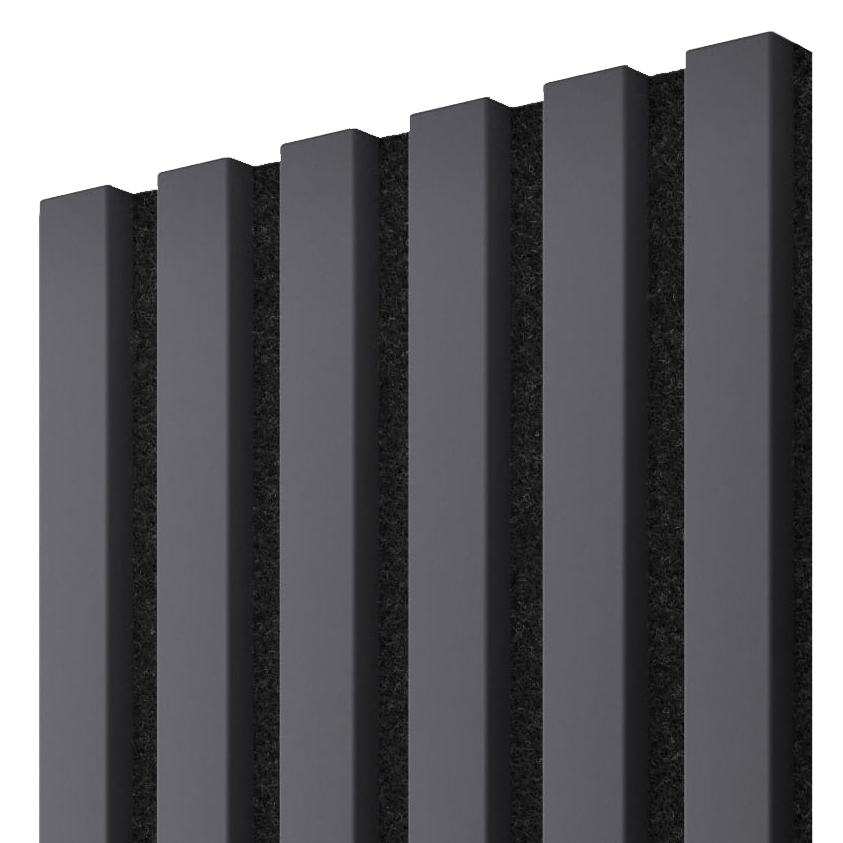 Akustický panel, 275 x 30 cm, grafit, černý filc