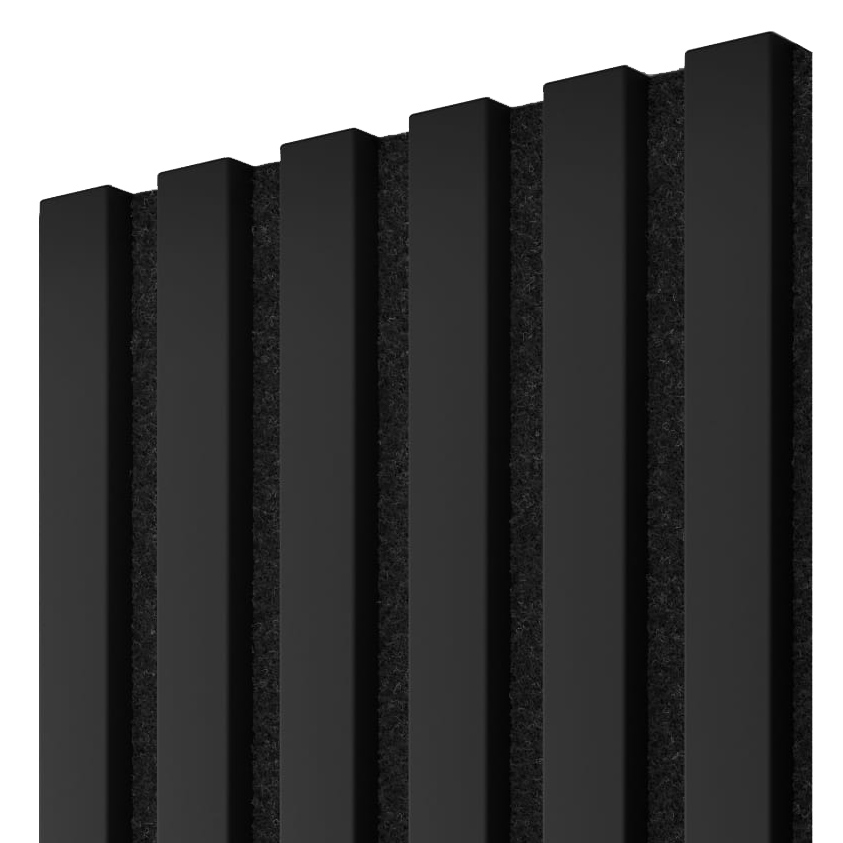 Akustický panel, 275 x 30 cm, černý mat, černý filc