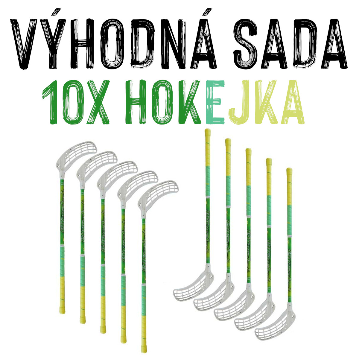 VÝHODNÁ SADA - 10x Eurostick Gravity Kid IFF Set Žluto-zelená, 75 cm