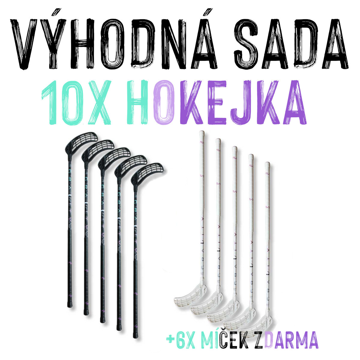 VÝHODNÁ SADA - 10x Eurostick Gravity IFF Set Bílo-černá, 100 cm