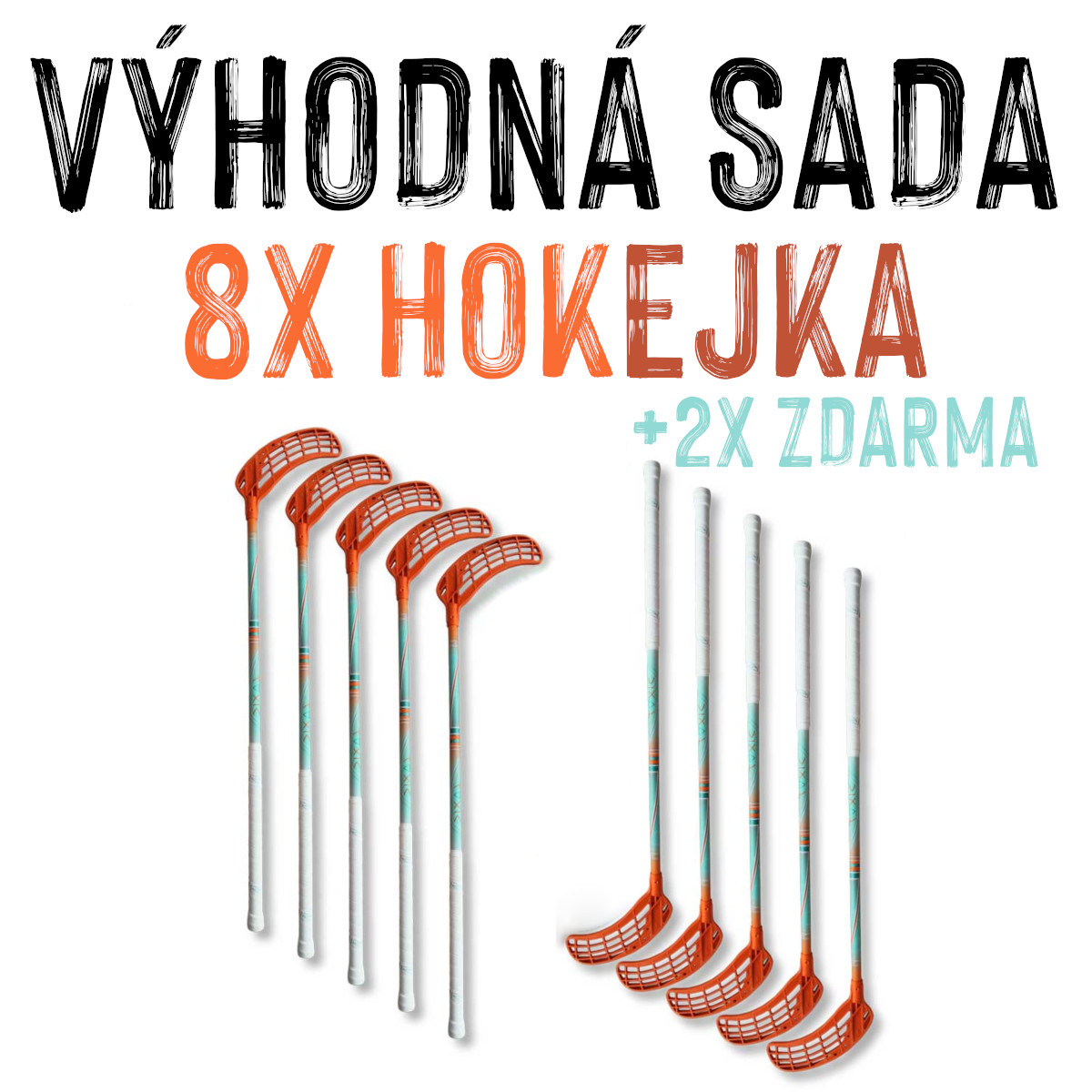 VÝHODNÁ SADA - 10x Eurostick Azid IFF Set Oranžovo-tyrkysová, 87 cm