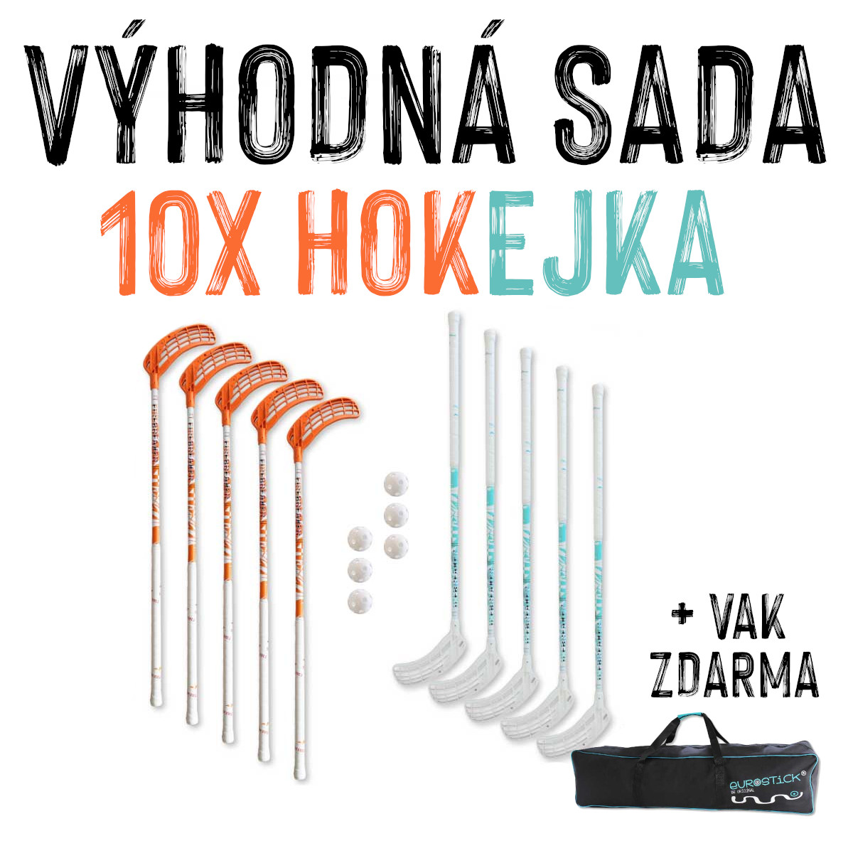 VÝHODNÁ SADA - 10x Eurostick Fire & IceBreaker IFF Bílo-oranžová, 96 cm