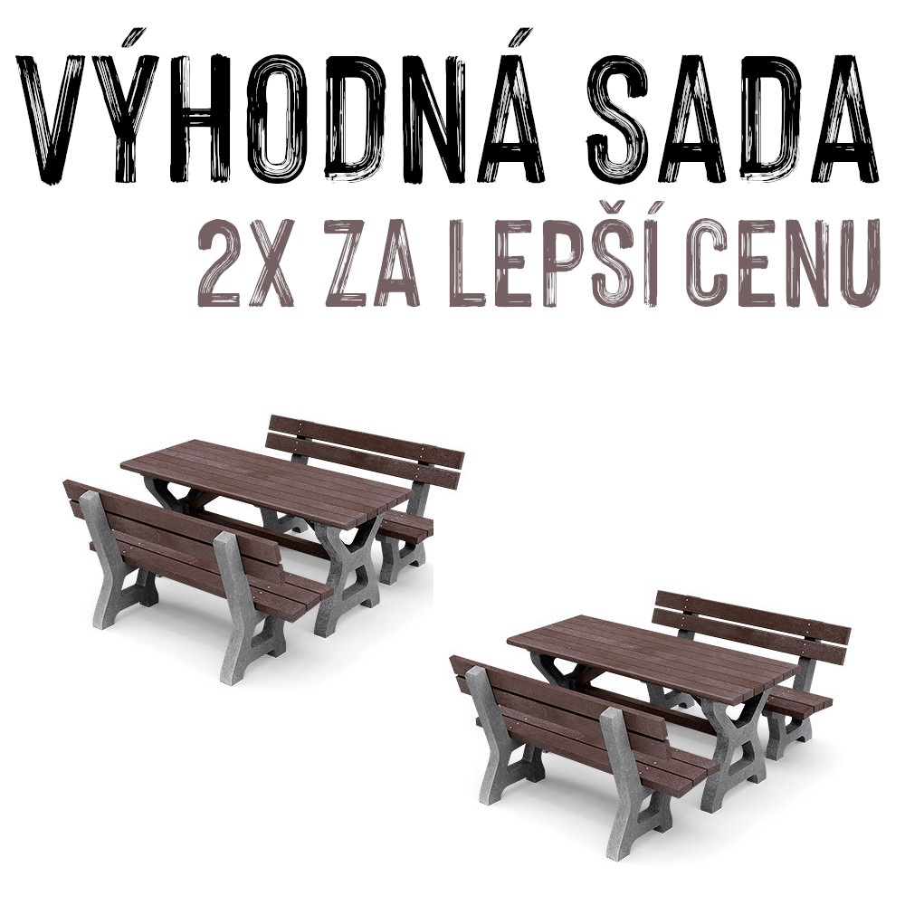 VÝHODNÁ SADA - 2x Venkovní piknikový set HÁŇA, recyklát