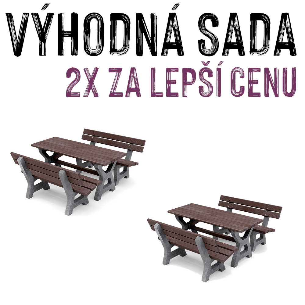 VÝHODNÁ SADA - 2x Venkovní piknikový set MÁŇA, recyklát
