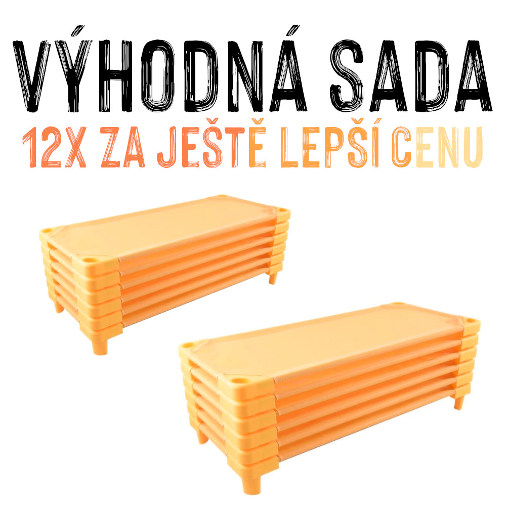 VÝHODNÁ SADA - 12x Dětské lehátko LEONTÝNKA, oranžové