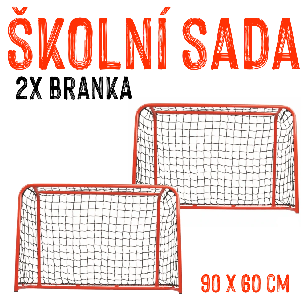 VÝHODNÁ SADA - 2x Florbalová branka se sítí, 90 x 60 cm