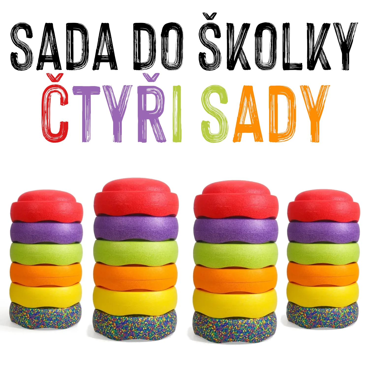 SADA DO ŠKOLKY - 4x Sada Říční balvany BOODERS, sada 6 ks