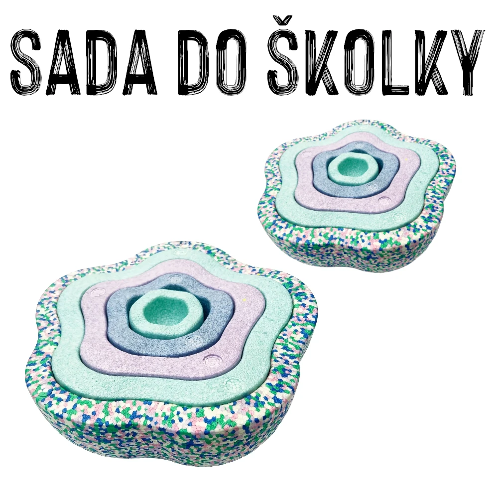 SADA DO ŠKOLKY - 2x Senzorické kameny FLOWERS, fialová