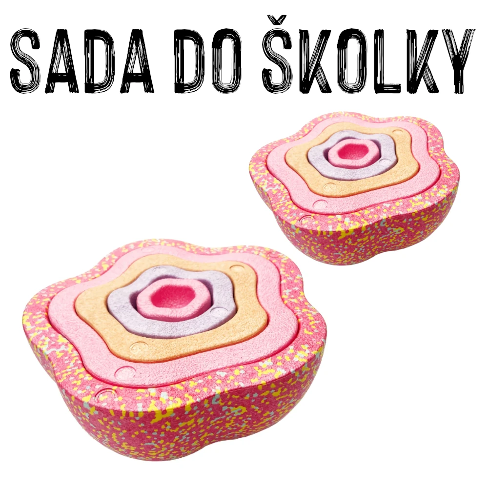 SADA DO ŠKOLKY - 2x Senzorické kameny FLOWERS, červená