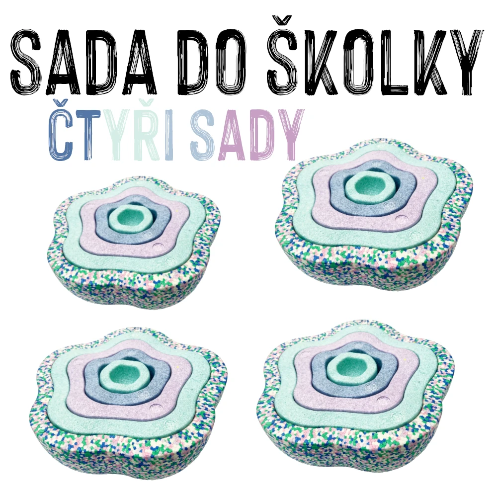 SADA DO ŠKOLKY - 4x Senzorické kameny FLOWERS, fialová