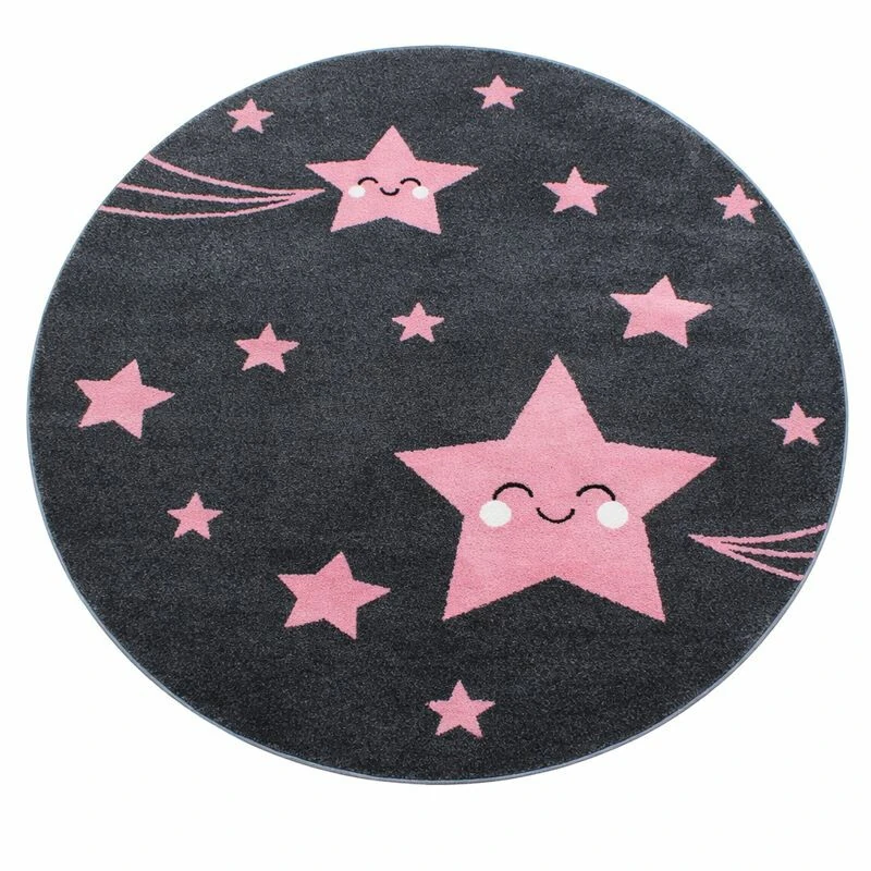 Dětský kusový koberec Kids 610 pink kruh